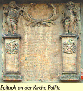 Epitaph an der Kirche Pollitz