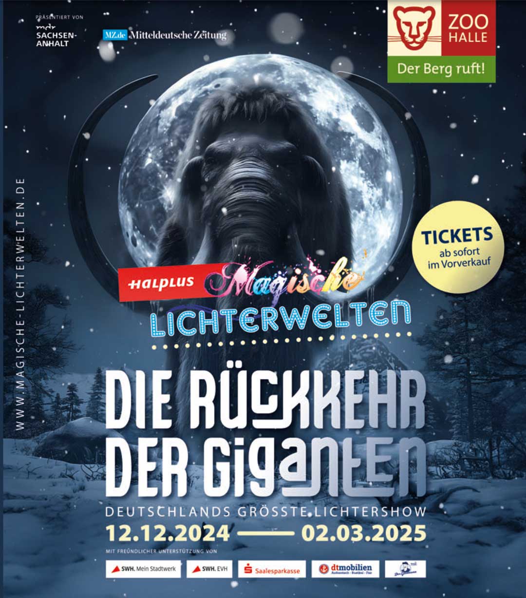 Magischen Lichterwelten Bergzoo Halle