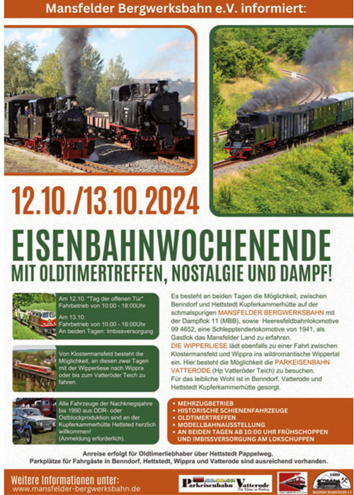 Eisenbahnwochenende Mansfelder Bergwerksbahn