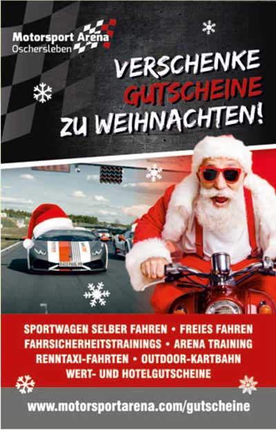 Motorsport Arena Oschersleben Geschenkideen fr Adrenalin