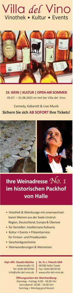 Open-Air Sommer im Hof der Villa del Vino Halle